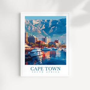 Cape Town Travel Print Wall Art Południowa Afryka Wall Hanging Home Décor Cape Town Gift Art Lovers South Africa Art Print Cape Town Art