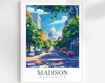 Madison Wisconsin Reise-Druck: Cappolnblick-Wandkunst
