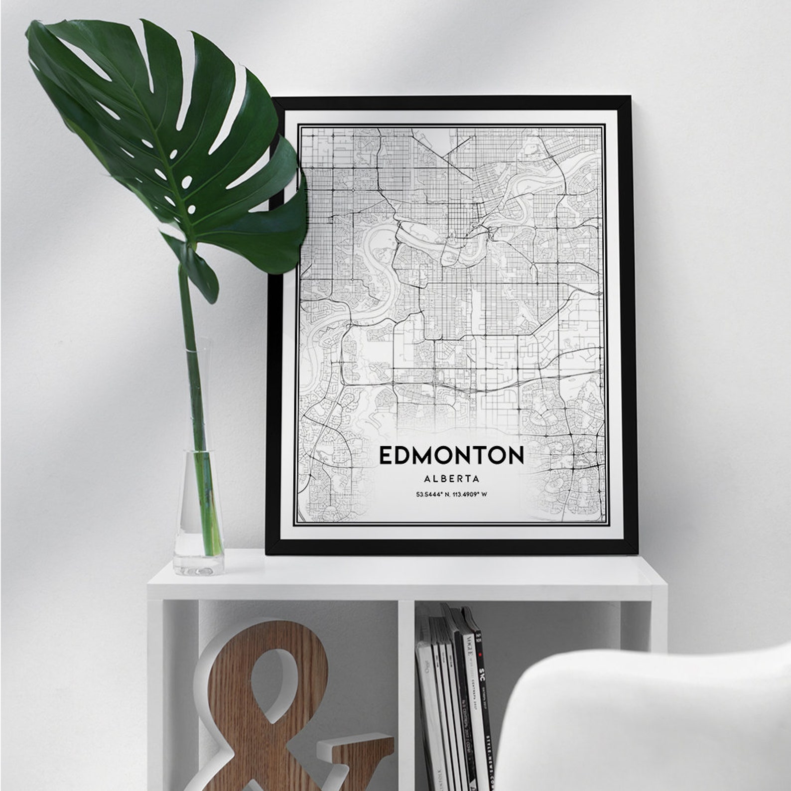 Edmonton map print wall art Edmonton Canada city map poster Etsy