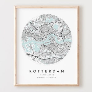 Rotterdam Karte Drucken, Rotterdam Karte, Poster Stadt Wand, Kunst, Rotterdam Straßenkarte, Rotterdam Karte Dekor, Büro Geschenk, L269v4