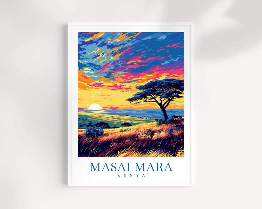 Masai Mara Travel Print Wall Art Kenya Wall Hanging Home Décor Masai