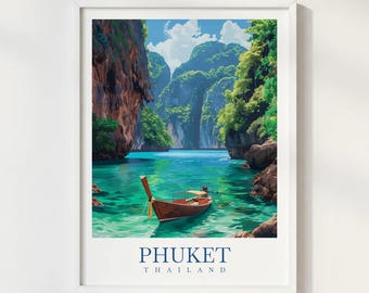 Phuket Thailand Travel Print: Tropical Island Wall Art