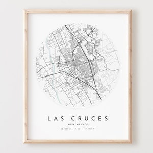 Impressão de mapa de Las Cruces, mapa de Las Cruces pôster arte de parede da cidade, mapa de estradas nm, decoração de mapa de rua impresso do Novo México, presente de escritório, L750v4