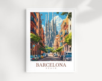 Spain Travel Print Wall Art Barcelona Wall Hanging Home Décor Barcelona Gift Art Lovers Spain Art Lover Gift Barcelona Print Spain Art