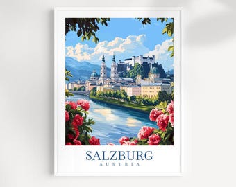 Salzburg Austria Travel Print: European Wall Art