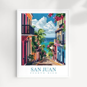 San Juan Travel Print Puerto Rico Poster Caribbean Wall Hanging Décor San Juan Gift Art Lovers Wall Art San Juan Travel Print Poster