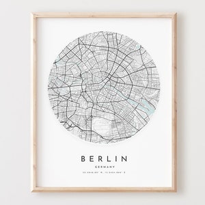Berlin Karte Print, Berlin Karte Poster Stadt Wandkunst, Berlin Straßenkarte, Berlin Print Straßenkarte Dekor, Büro Geschenk, L83v4