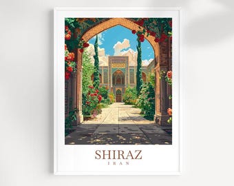 Shiraz Iran Travel Print: Persian Architecture Wall Art