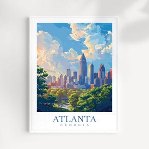 Atlanta Travel Print Georgia Home Decor USA City Art Print Atlanta Wall Art Atlanta Enthusiast Gift Wall Hanging gift