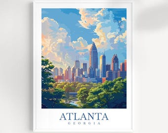 Atlanta Skyline Art Print: Georgia Travel Home Decor