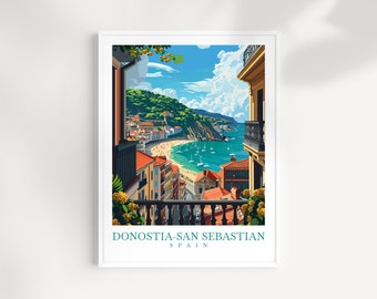 San Sebastian Travel Print Wall Art Donostia Wall Hanging Home Decoration Spain Gift Art Lovers Wall Art Print Spain Wall Poster