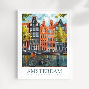 Impression d'art mural voyage d'Amsterdam, décoration murale des Pays-Bas, cadeau d'Amsterdam, cadeau d'amateur d'art, des Pays-Bas, décoration d'Amsterdam