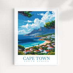 Cape Town Travel Print Wall Art Południowa Afryka Wall Hanging Home Décor Cape Town Gift Art Lovers South Africa Art Print Cape Town Art