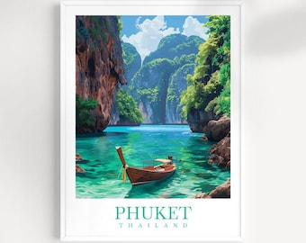 Phuket Thailand Travel Print Wall Art Phuket Wall Hanging Home Décor Phuket Gift Lovers Wall Art Thailand Travel Gift Thailand Travel Art