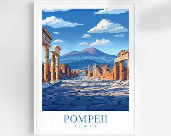 Pompeii Italy Travel Art Print: Ancient Ruins Wall Decor