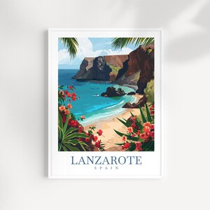 Impresión de viaje de Lanzarote Arte de pared Colgante de pared de España Decoración del hogar Regalo de Lanzarote Amantes del arte Regalo para amantes del arte de Lanzarote Impresión de Lanzarote Lanzarote