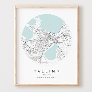 Impressão de mapa de Tallinn, mapa de Tallinn pôster arte de parede da cidade, mapa de estrada de Tallinn, decoração de mapa de rua de Tallinn, presente de escritório, L437v4