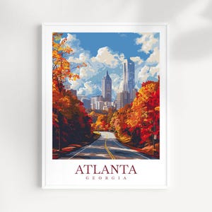 Atlanta Cityscape Print Georgia Home Decor USA City Art Print Atlanta Wall Art Atlanta Enthusiast Gift Wall Hanging gift
