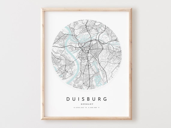 Duisburg Map Print Duisburg Map Poster City Wall Art | Etsy