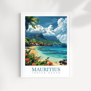 Mauritius Travel Print Wall Art East Africa Wall Hanging Home Décor Mauritius Gift Art Lovers Wall Art Mauritius Travel Print
