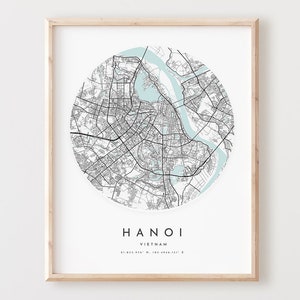Hanoi Map Print, Hanoi Map Poster, City Map Kunst, Hanoi Road Map, Hanoi Print Street Map Dekor, Geschenk für Büro, L61v4