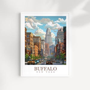 Buffalo New York Reise-Poster: Stadtansicht Wandkunst