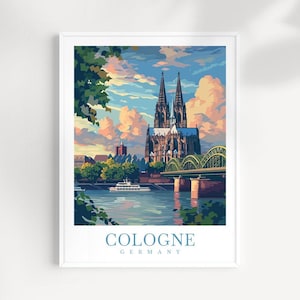 Cologne Travel Print Wall Art Germany Wall Hanging Home Décor Cologne Gift Art Lovers Germany Art Lover Gift Cologne Wall Décor Print
