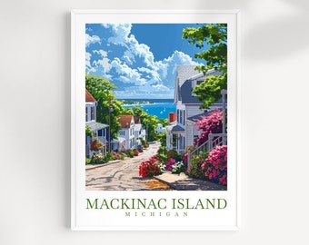 Mackinac Island Travel Print: Michigan Wall Art