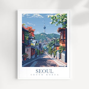 Seoul Travel Print Wall Art South Korea Wall Hanging Home Décor Seoul Gift Art Lovers South Korea Art Lover Gift Seoul Wall Décor