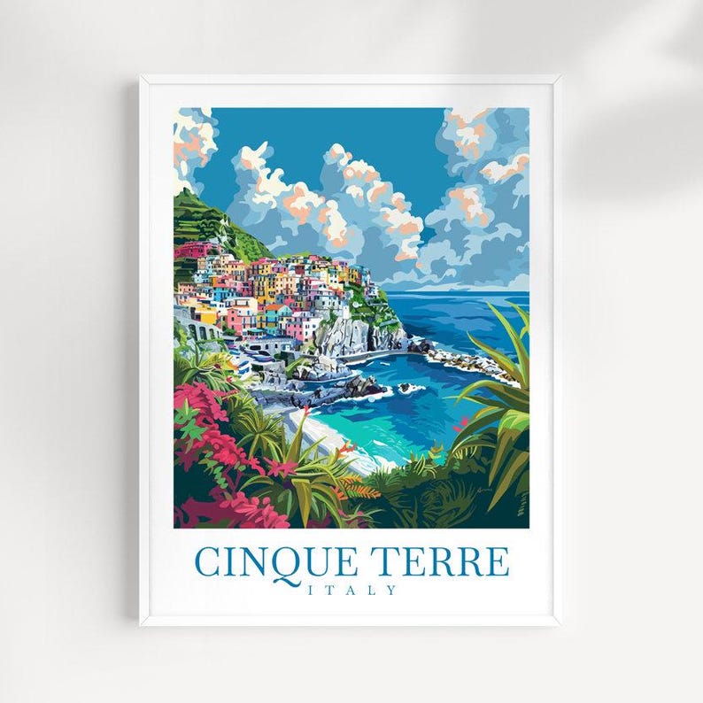 Cinque Terre Italy Travel Print: Coastal Village Wall Art - Etsy