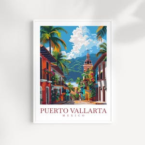 Puerto Vallarta Travel Print Wall Art Puerto Vallarta Poster Puerto Vallarta Gift Art Lovers Vallarta Wall Hanging Mexico Poster Decor