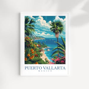 Puerto Vallarta Travel Print Wall Art Puerto Vallarta Poster Puerto Vallarta Gift Art Lovers Vallarta Wall Hanging Mexico Poster Decor