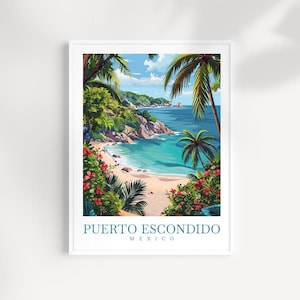 Puerto Escondido Travel Print Wall Art Mexico Home Decoration Puerto Escondido Gift Art Lovers Wall Art Print Art Puerto Escondido Print