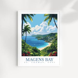 Magens Bay Reise Druck Magens Bay Wand Kunst Jungferninseln Wandbehang Home Décor US Jungferninseln Geschenk Kunstliebhaber Magens Bay Poster