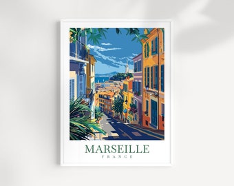 Marseille France Art Print: Colorful Cityscape Wall Hanging