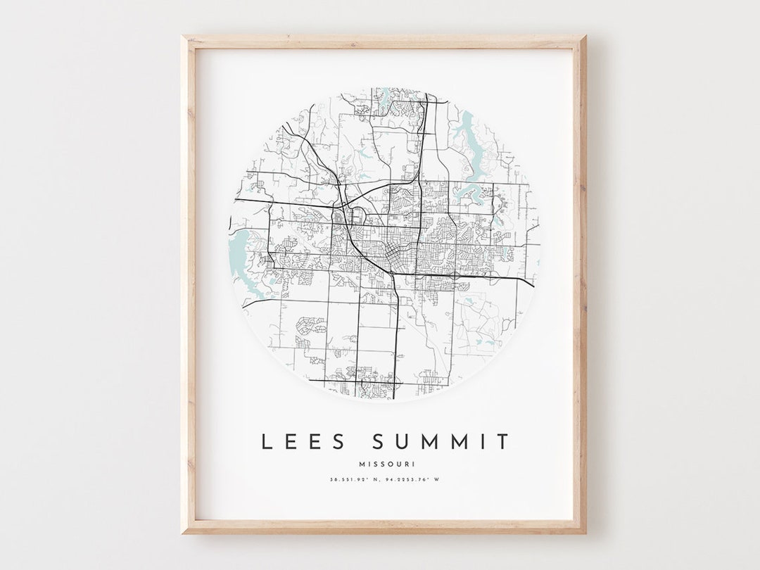 Lees Summit Missouri Map Print: City Street Art - Etsy