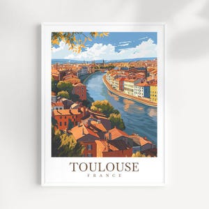 Impression d'art mural voyage Toulouse France Tenture murale Décoration d'intérieur Toulouse France cadeau Amateurs d'art impression d'art mural Art impression d'art voyage Toulouse