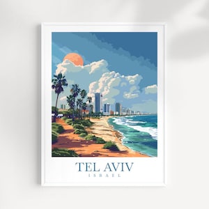 Tel Aviv Travel Print Wall Art Israel Wall Hanging Home Décor Tel Aviv Gift Art Lovers Tel Aviv Art Lover Gift Tel Aviv Print Tel Aviv Art