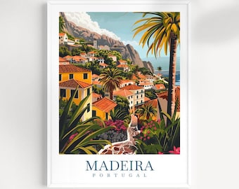 Impressão de viagem Madeira Portugal: Arte de parede costeira