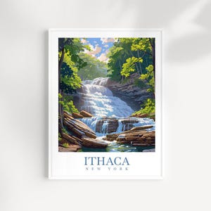 Ithaca Travel Print Wall Art New York Wall Hanging Home Décor Ithaca Gift Art Lovers Ithaca Art Gift Ithaca Lover Print