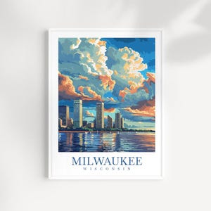 Milwaukee Wisconsin Travel Print Wall Art Wall Hanging Home Décor Milwaukee Gift Art Lovers Milwaukee Art Lover Gift Milwaukee Artwork