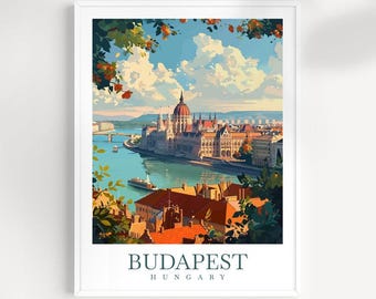 Budapest Travel Print Wall Art Hungary Wall Hanging Home Décor Budapest Gift Art Lovers Hungary Art Lover Gift Budapest Wall Décor