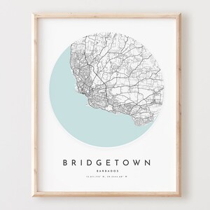 Bridgetown Karte Print, Bridgetown Karte Poster Stadt Wandkunst, Bridgetown Straßenkarte, Bridgetown Print Straßenkarte Dekor, Büro Geschenk, L625v4
