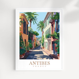 Antibes Travel Print Wall Art France Wall Hanging Home Décor Antibes Gift Art Lovers France Art Lover Gift Antibes Print Antibes Artwork
