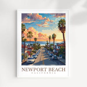 Newport Beach Travel Print Wall Art Newport Beach Wall Hanging Home Décor Newport Beach Gift Art Lovers California Art Lover Gift