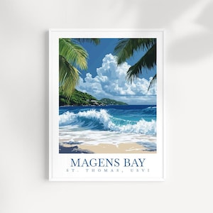 Magens Bay Reise Druck Magens Bay Wand Kunst Jungferninseln Wandbehang Home Décor US Jungferninseln Geschenk Kunstliebhaber Magens Bay Poster