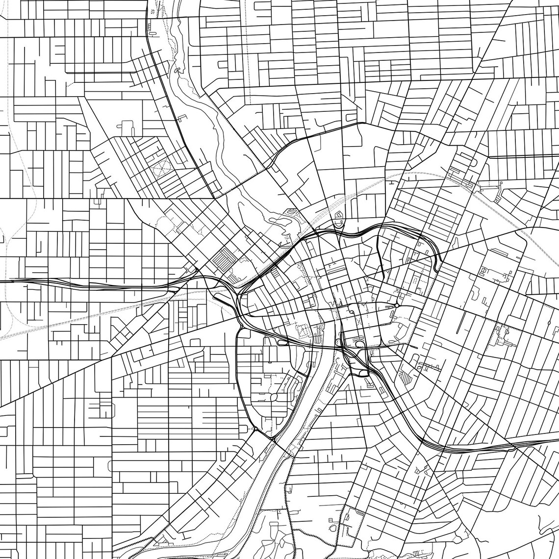 Rochester map print wall art Rochester NY New York city map | Etsy