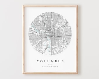 Columbus Ohio Map Print: City Street Art Poster