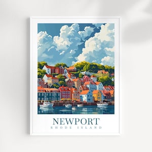 Newport Travel Print Wall Art Rhode Island Wall Hanging Home Décor Newport Gift Art Lovers Newport Art Lover Gift