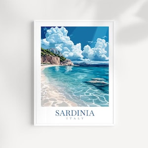 Sardinia Travel Print Wall Art Italy Wall Hanging Home Décor Sardinia Gift Art Lovers Italy Art Lover Gift Sardinia Italy Wall Art Decor